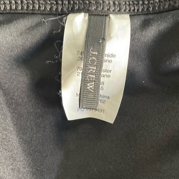 J. Crew Scalloped Neckline Matte Black One Piece Tie Neck Swimsuit Womens Size 0 - Picture 4 of 7